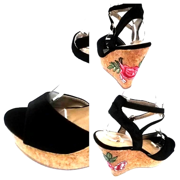 NEW! CUTE! Black VelvetPlatformWedge! - Picture 2 of 8
